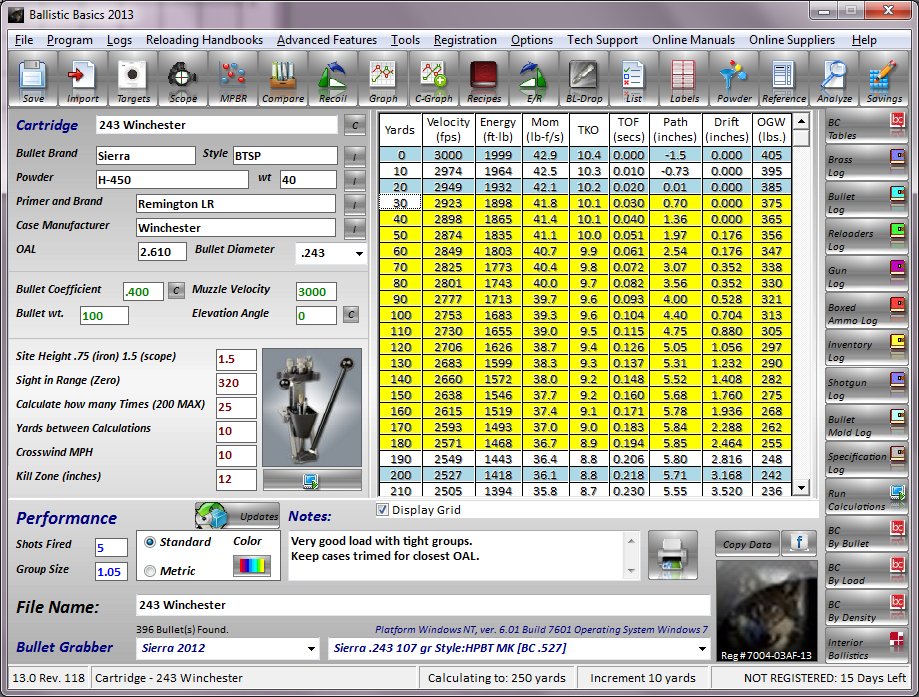 Main Window Selection